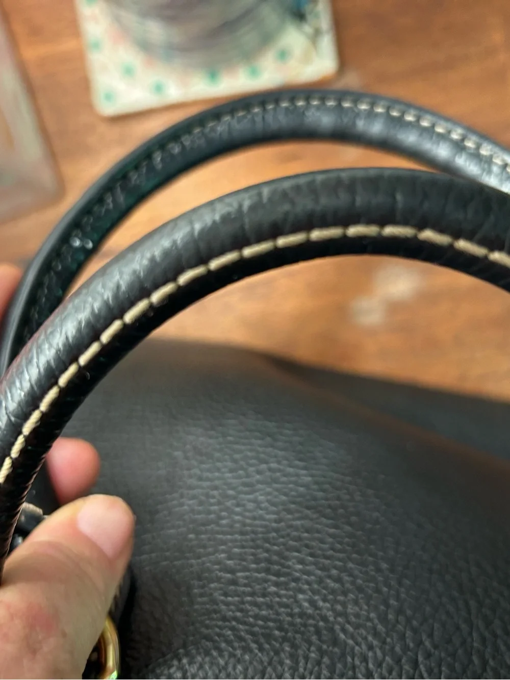 Ralph Lauren black leather satchel
